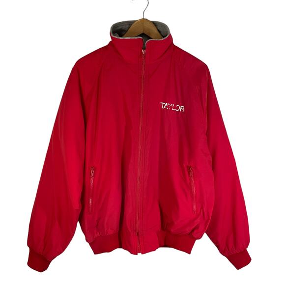 VINTAGE HOLLOWAY Men's Fleece Lined Full Zip Jacket Red Size Large Made in USA - Picture 1 of 10